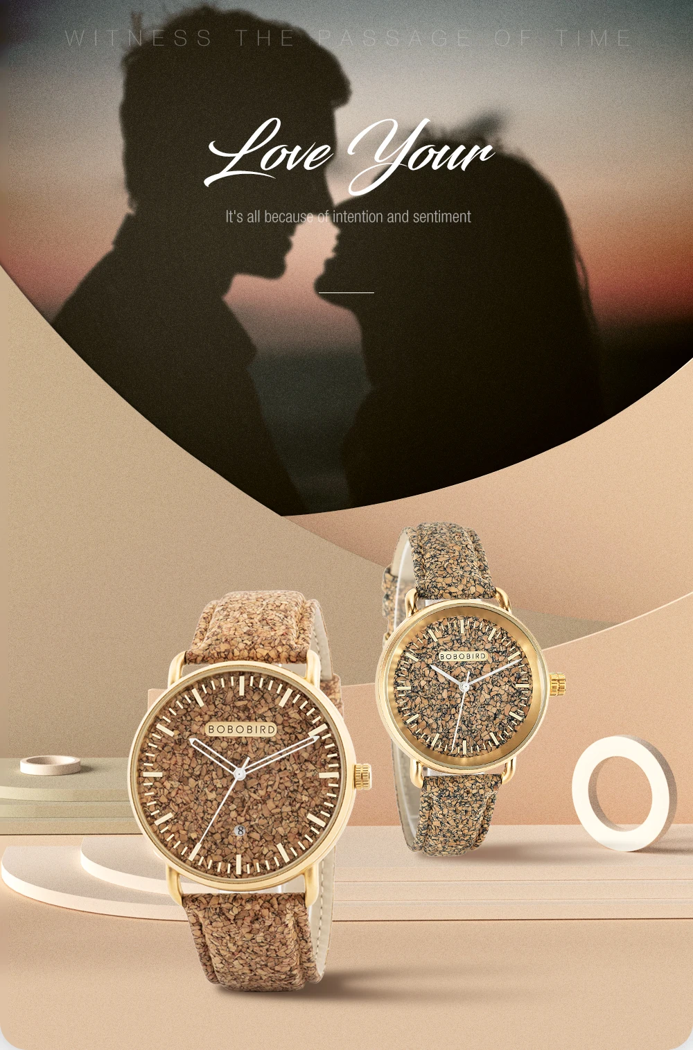 BOBO BIRD Couple Watches New Luxury Top Brand Timepieces Handmade Cork Strap Bamboo Women Watch Luxury in Box Dropshipping OEM