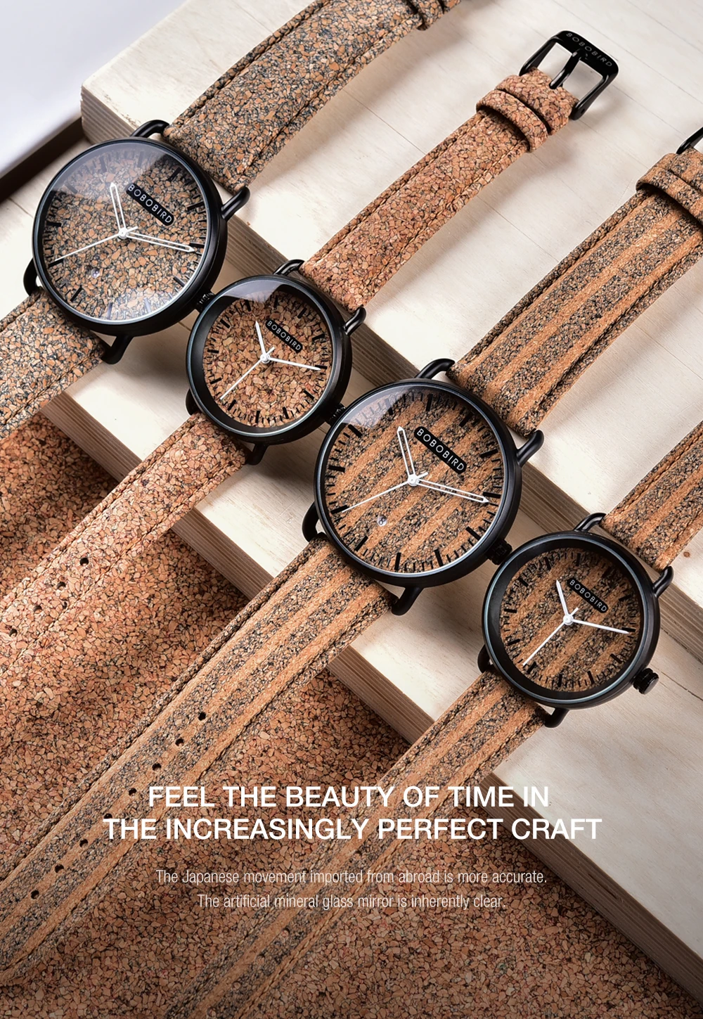 BOBO BIRD Couple Watches New Luxury Top Brand Timepieces Handmade Cork Strap Bamboo Women Watch Luxury in Box Dropshipping OEM